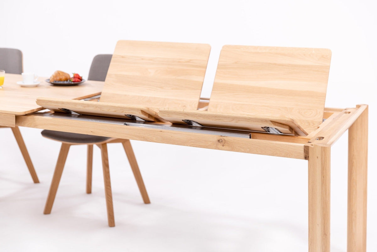 Mesa de comedor de madera maciza de roble extensible Dita | VESKOR