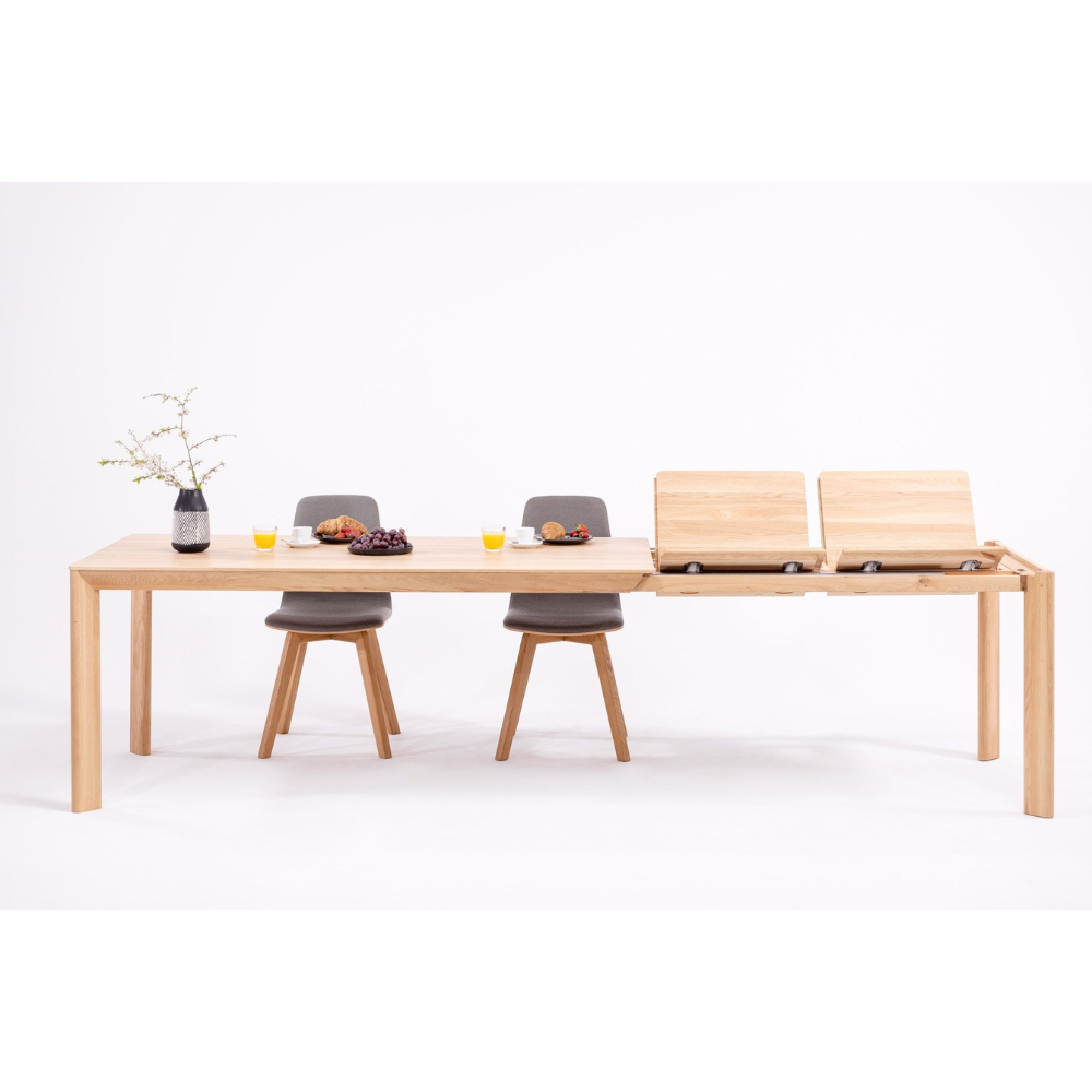 Mesa de comedor de madera maciza de roble extensible Dita | VESKOR