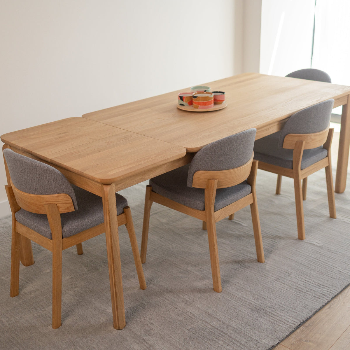 Mesa de comedor de madera maciza de roble extensible Golf | VESKOR