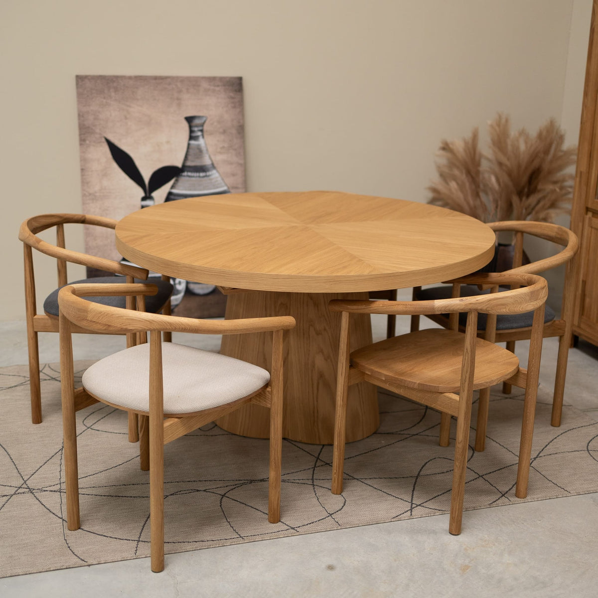 Pack de 2 o 4 Sillas de Madera Maciza de Roble Tapizadas Lea | NordicStory