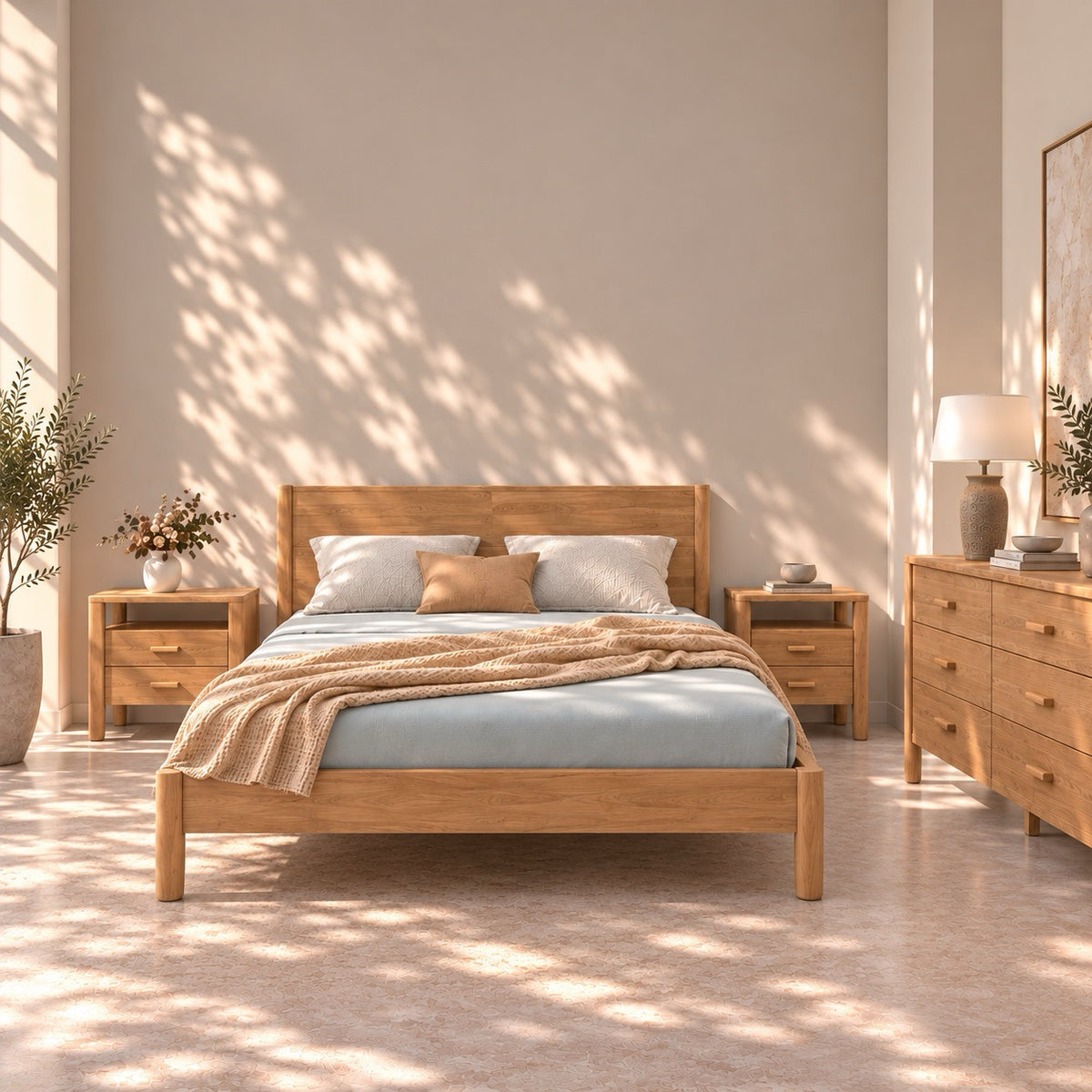 Cama de madera maciza de roble Aura | VESKOR