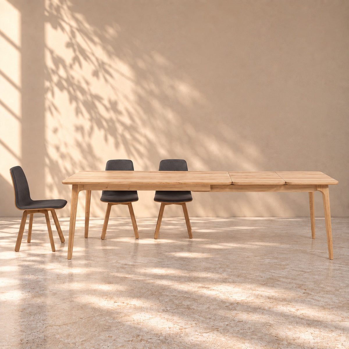 Mesa de comedor extensible de madera maciza de haya TOKIO | VESKOR