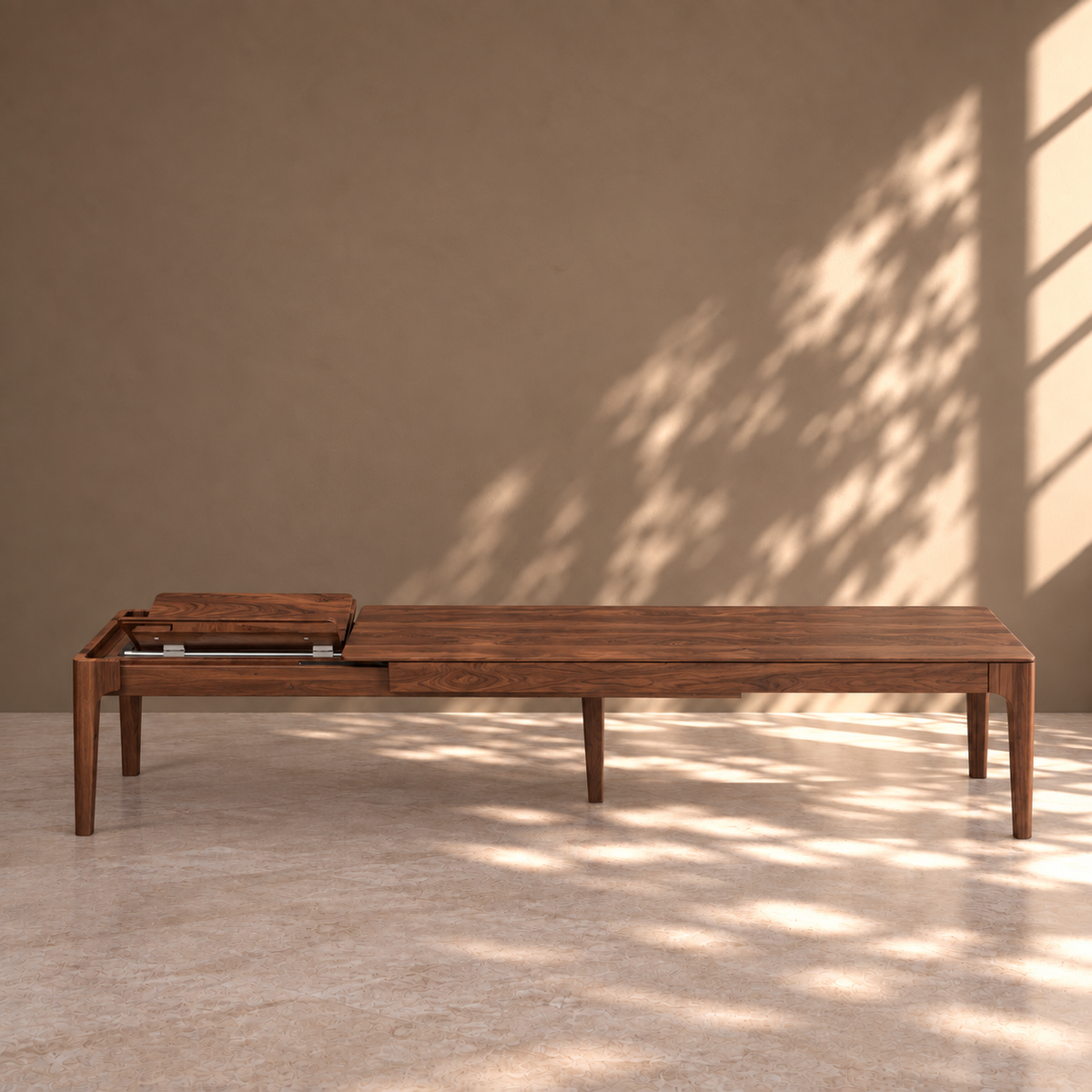Banco de madera maciza de Nogal extensible Creativ | VESKOR