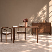 Mesa de comedor de madera maciza de Nogal fija Bond | VESKOR