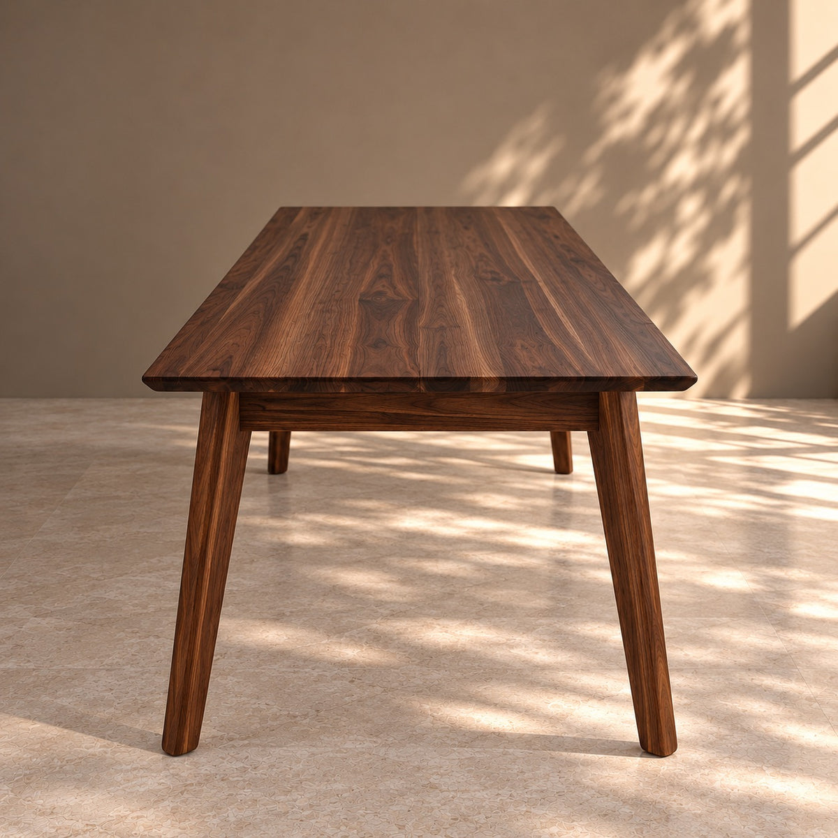 Mesa de comedor de madera maciza de Nogal fija Premier | VESKOR