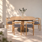 Mesa de comedor extensible madera maciza de roble LUNA | VESKOR