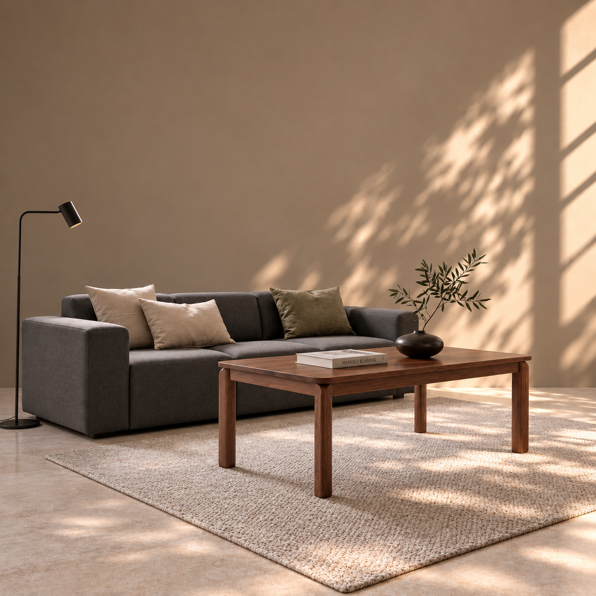 Mesa de centro de madera maciza de nogal GOLF | VESKOR