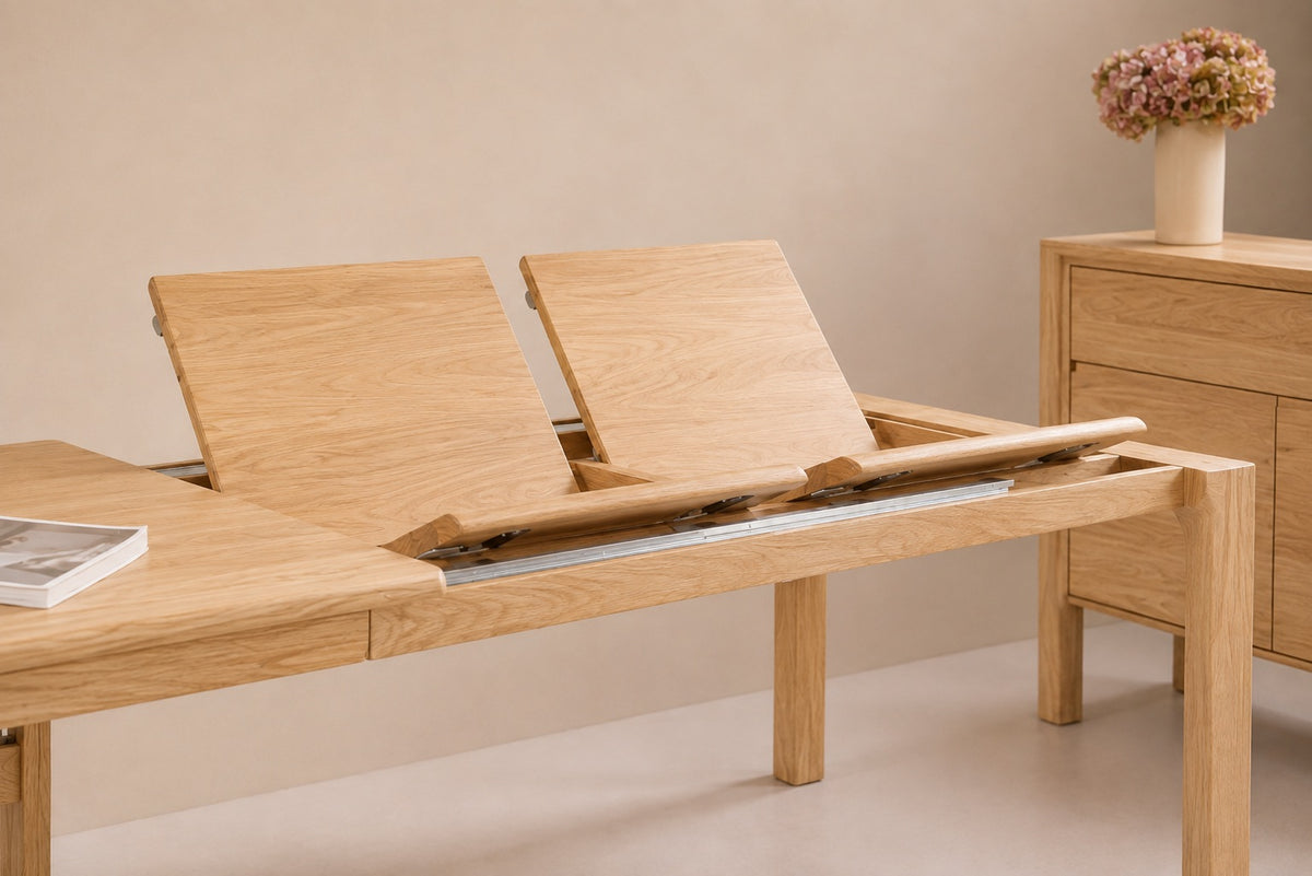 Mesa de comedor extensible de madera maciza de haya MONDO | VESKOR