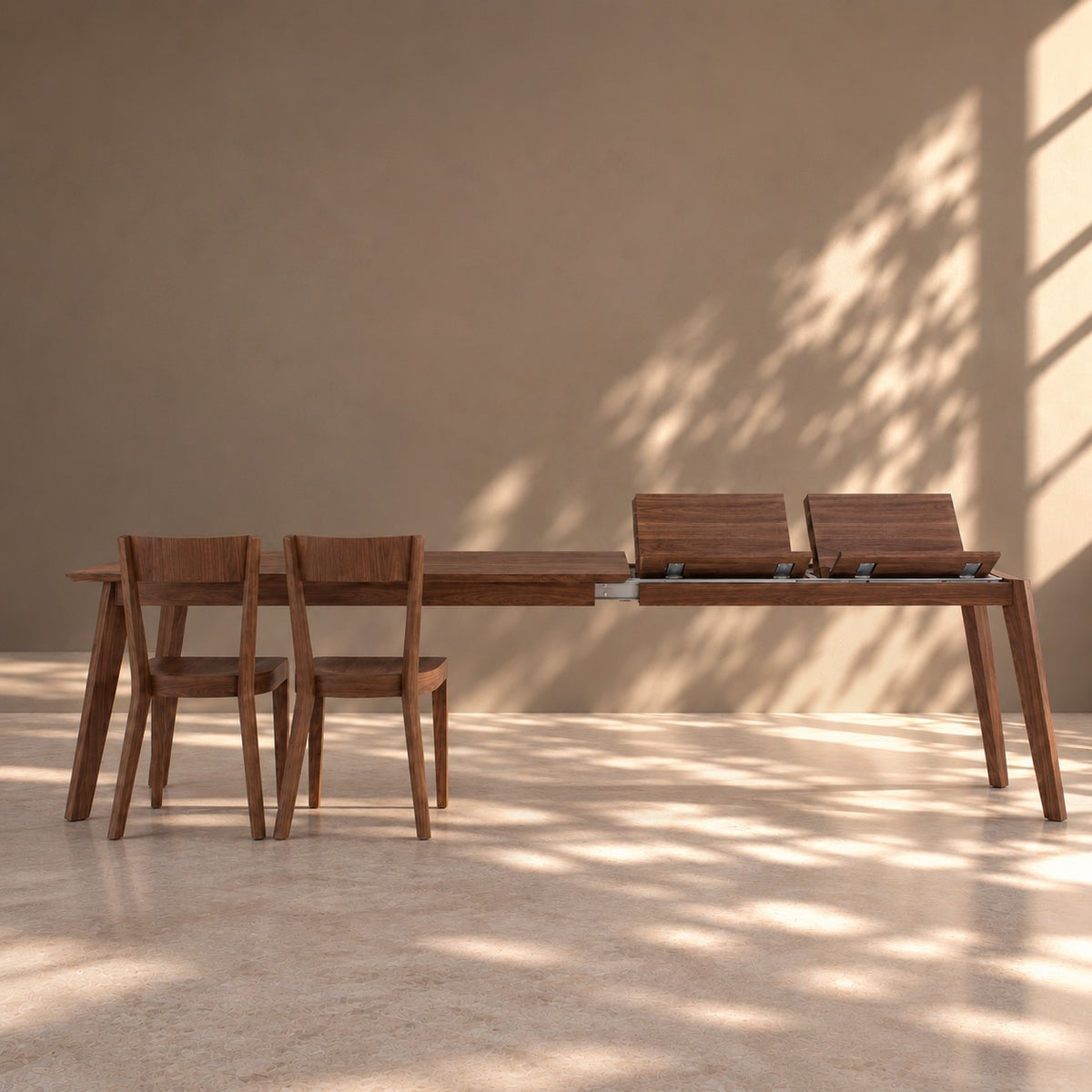 Mesa de comedor de madera maciza de Nogal extensible Premier | VESKOR