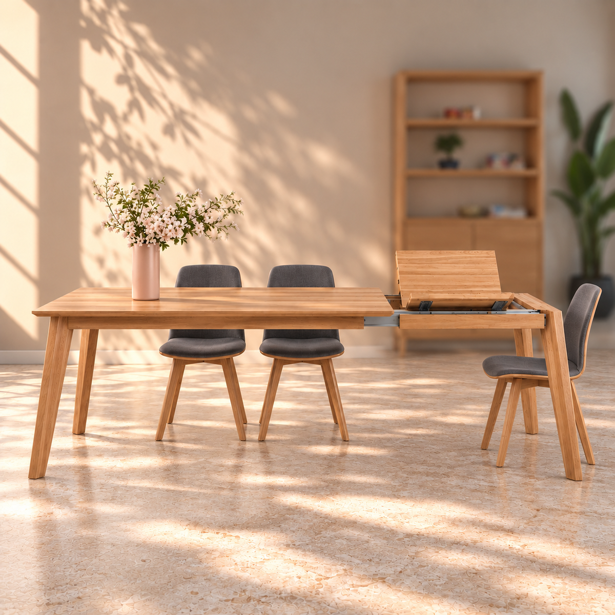 Mesa de comedor extensible madera maciza de haya KAMBIO 1 | VESKOR