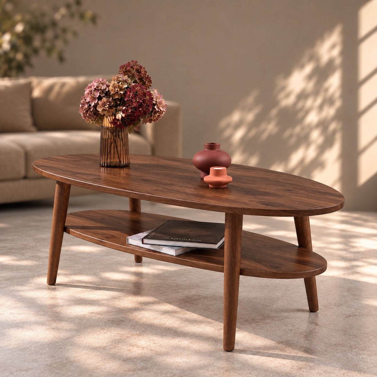 Mesa de centro de madera maciza de Nogal Ella | VESKOR