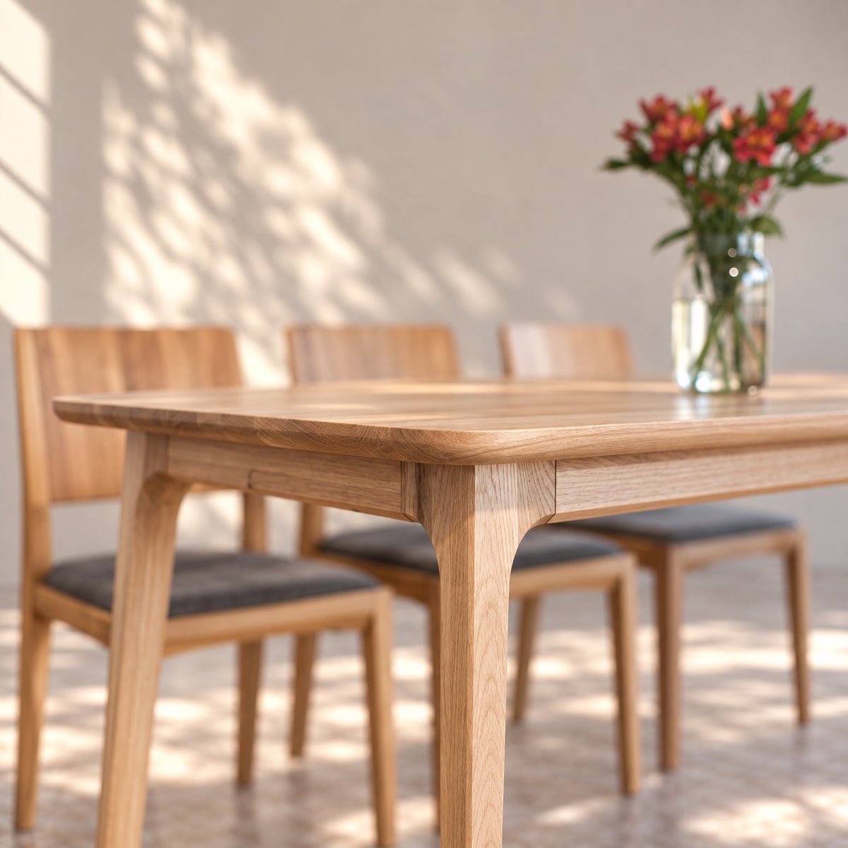 Mesa de comedor de madera maciza de roble fija Tokio | VESKOR