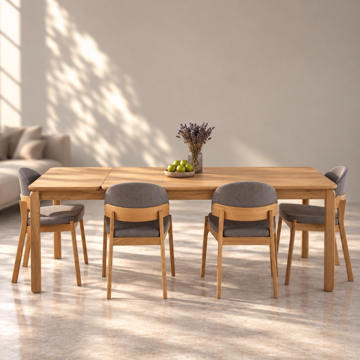 Mesa de comedor extensible madera maciza de roble GOLF | VESKOR