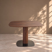 Mesa de comedor fija de madera maciza de nogal LUNA | VESKOR