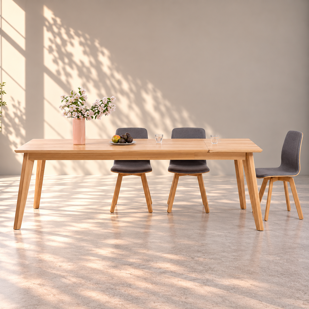 Mesa de comedor extensible madera maciza de roble KAMBIO 1 | VESKOR
