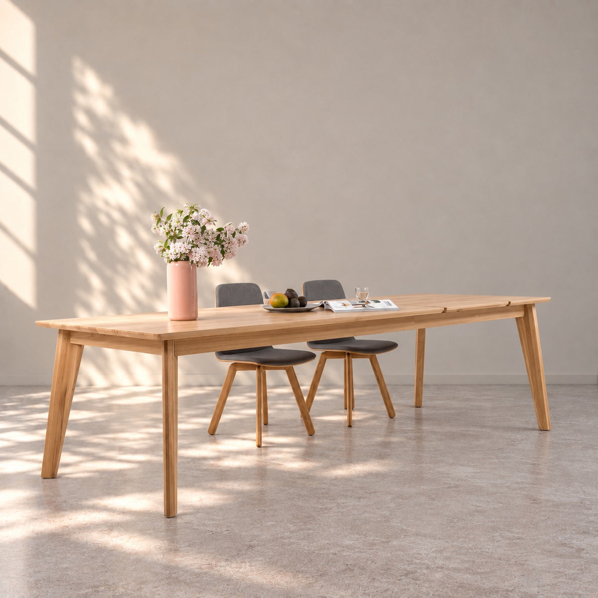 Mesa de comedor extensible madera maciza de roble KAMBIO 2 | VESKOR