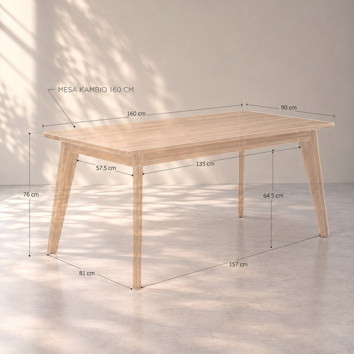 Mesa de comedor extensible madera maciza de roble KAMBIO 2 | VESKOR