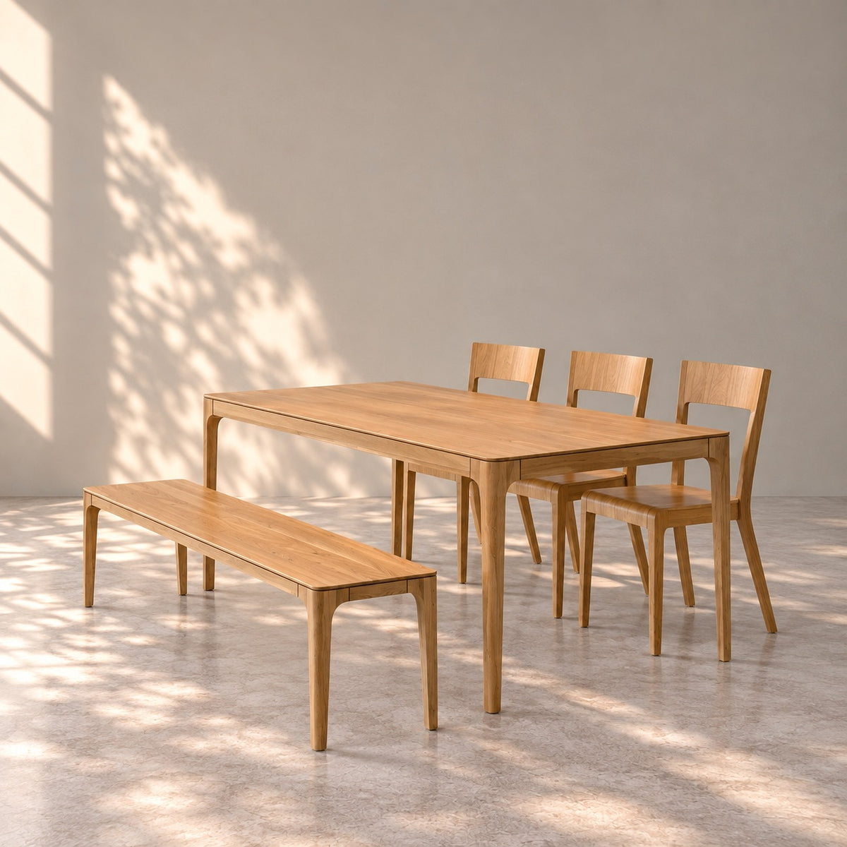 Mesa de comedor fija madera maciza de roble CREATIV | VESKOR