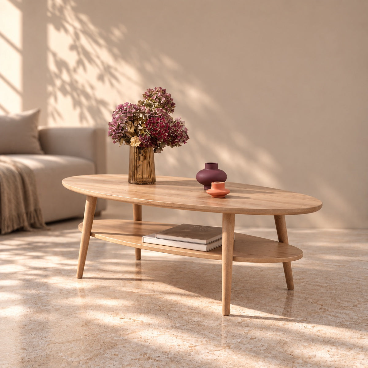 Mesa de centro madera maciza haya ELLA | VESKOR