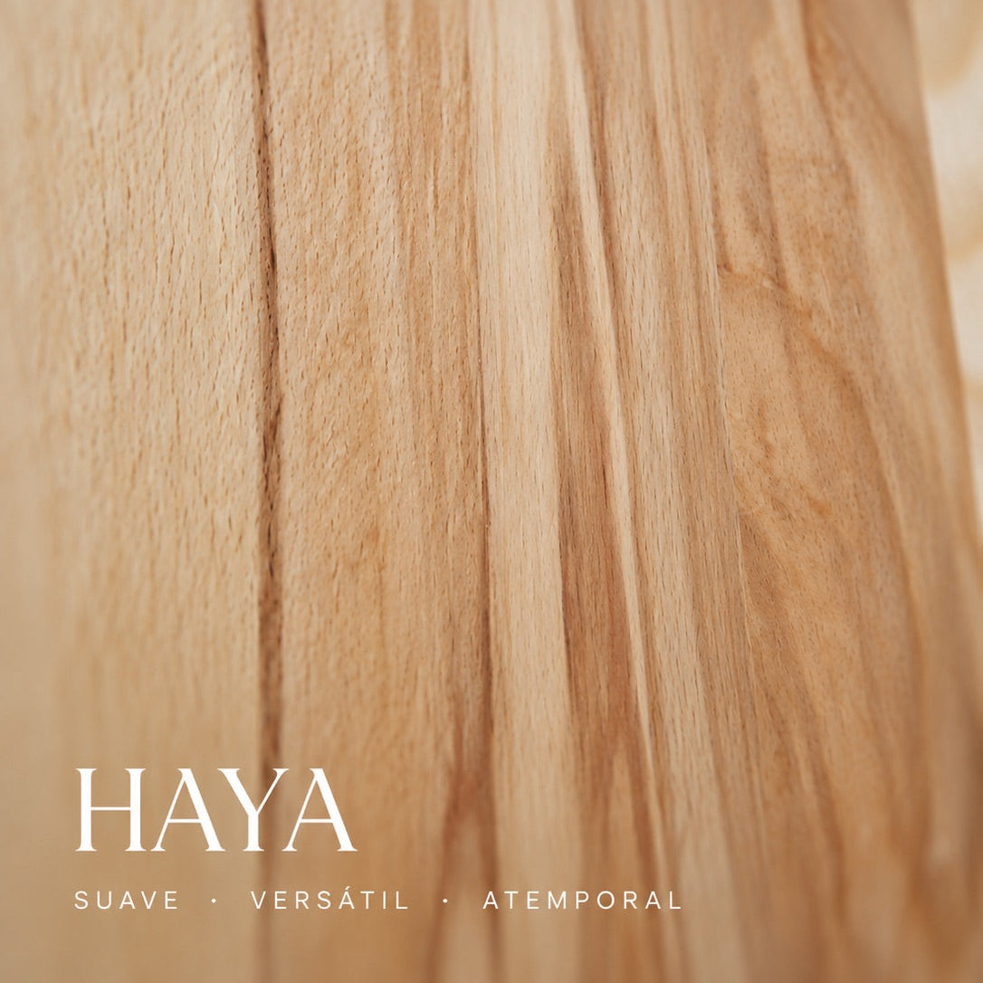 Mesa de comedor de madera maciza de haya fija Luna | VESKOR