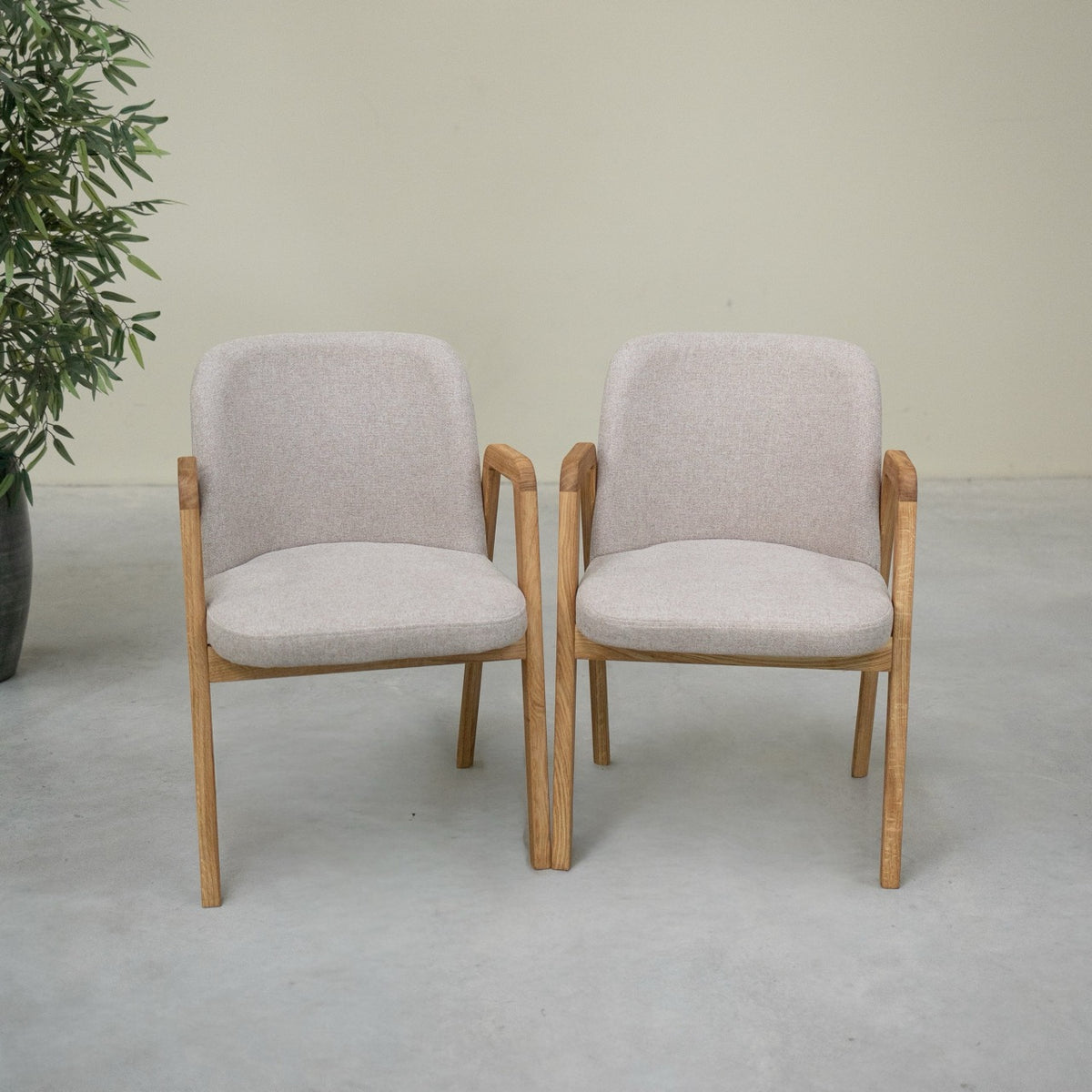 Pack de 2 o 4 sillas de madera maciza de roble Chill | VESKOR