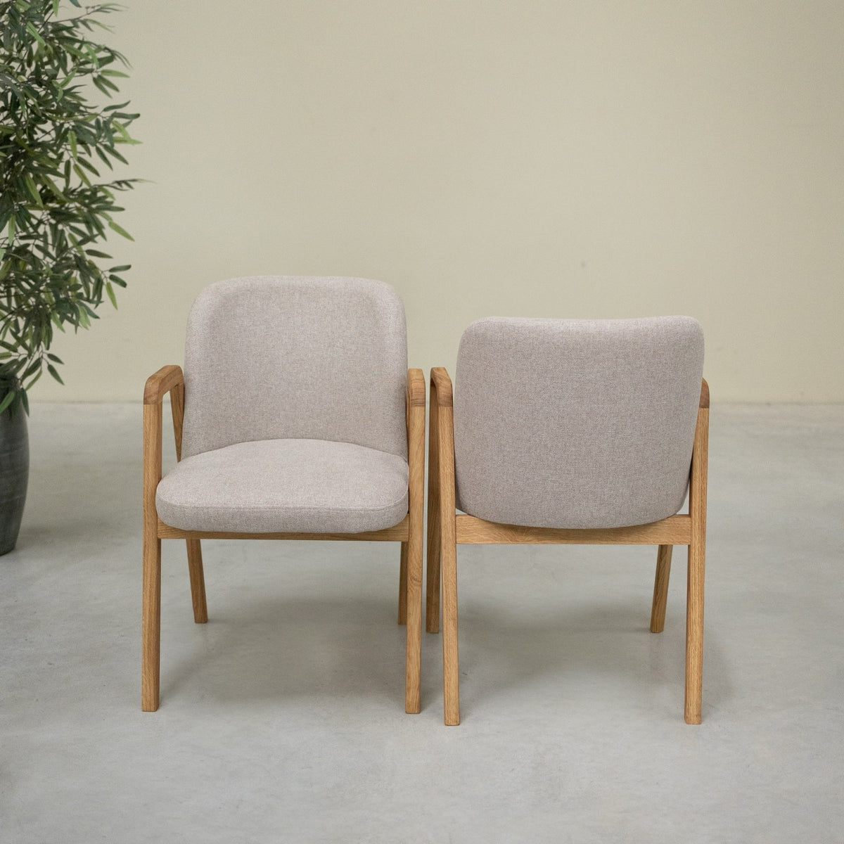 Pack de 2 o 4 sillas de madera maciza de roble Chill | VESKOR