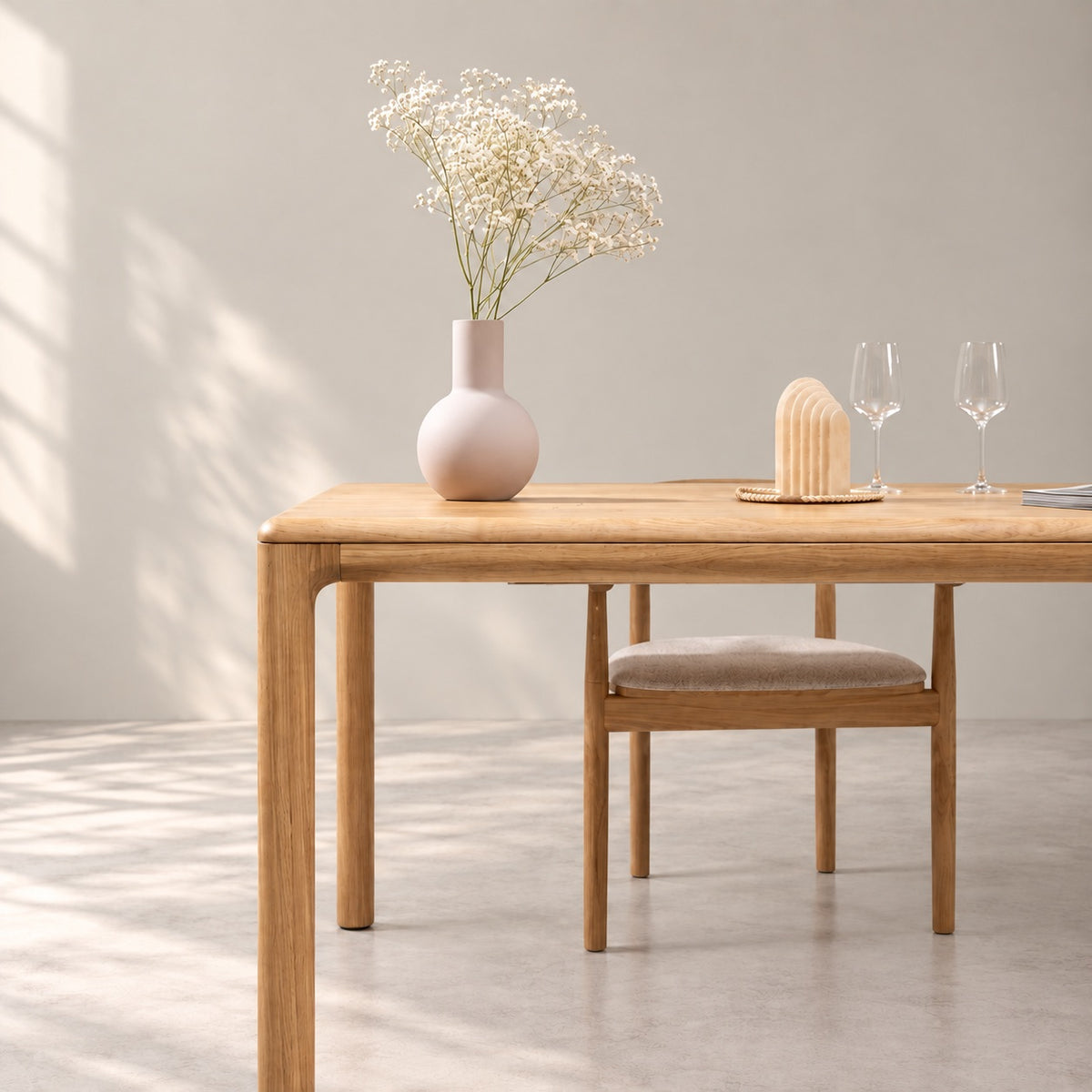 Mesa de comedor de madera maciza de Roble extensible Mondo | VESKOR