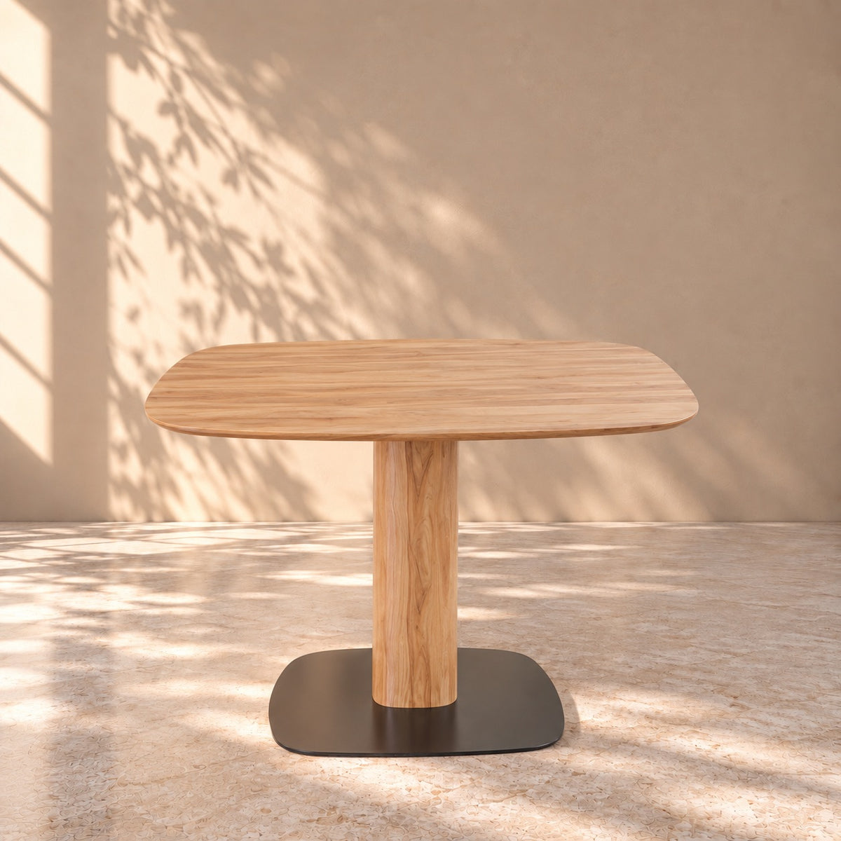 Mesa de comedor fija madera maciza de haya LUNA | VESKOR