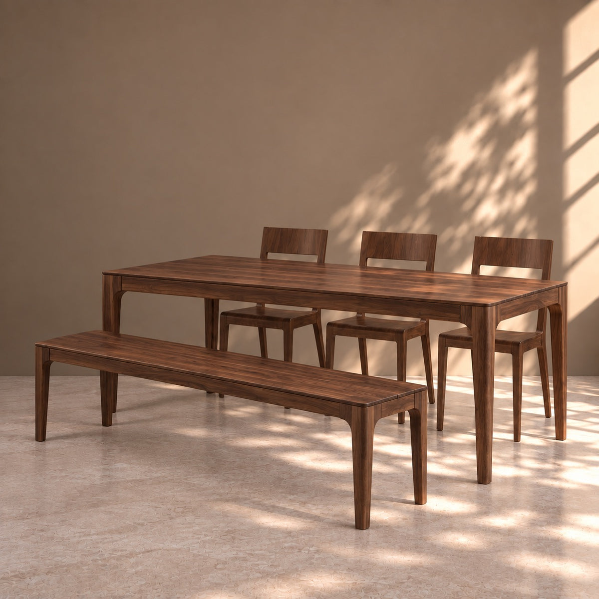 Banco de madera maciza de Nogal Creativ | VESKOR