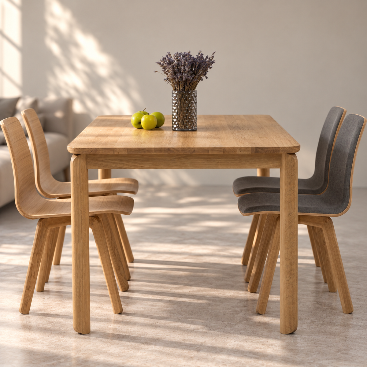 Mesa de comedor extensible madera maciza de roble GOLF | VESKOR