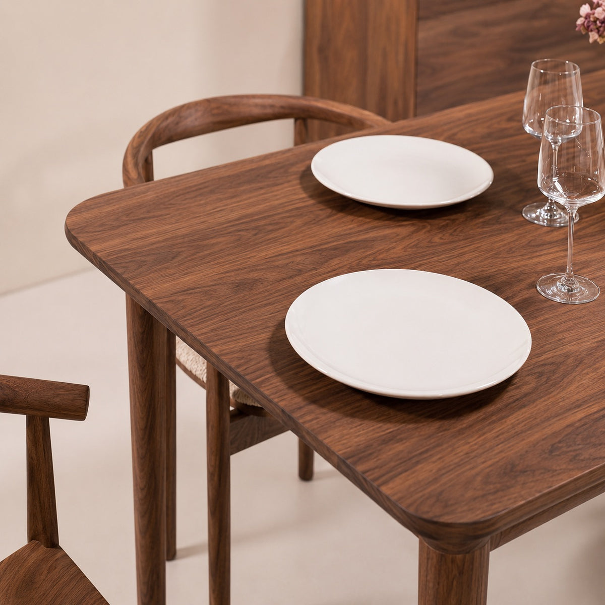 Mesa de comedor de madera maciza de Nogal fija Bond | VESKOR