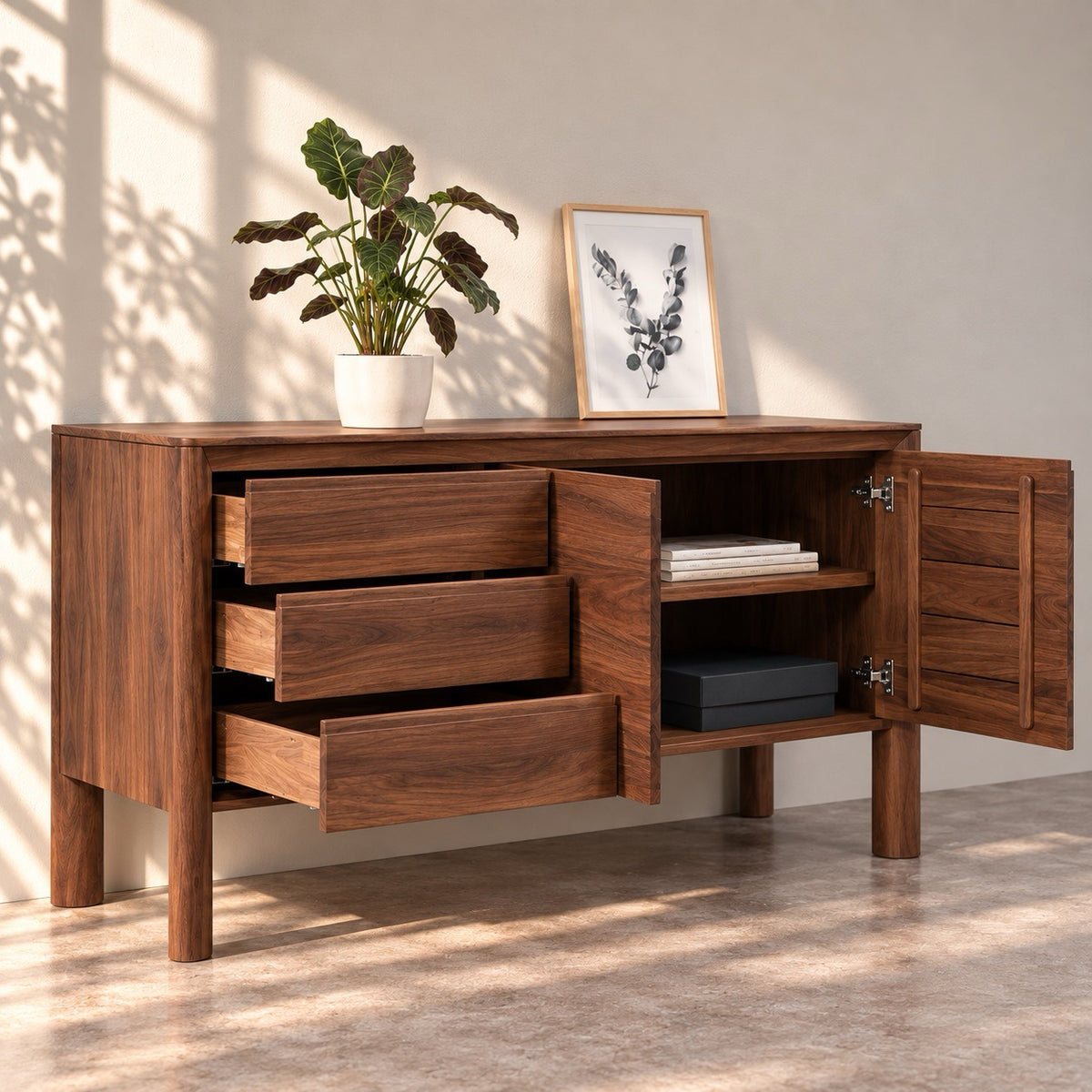 Aparador de madera maciza de Nogal Dita 72 | VESKOR