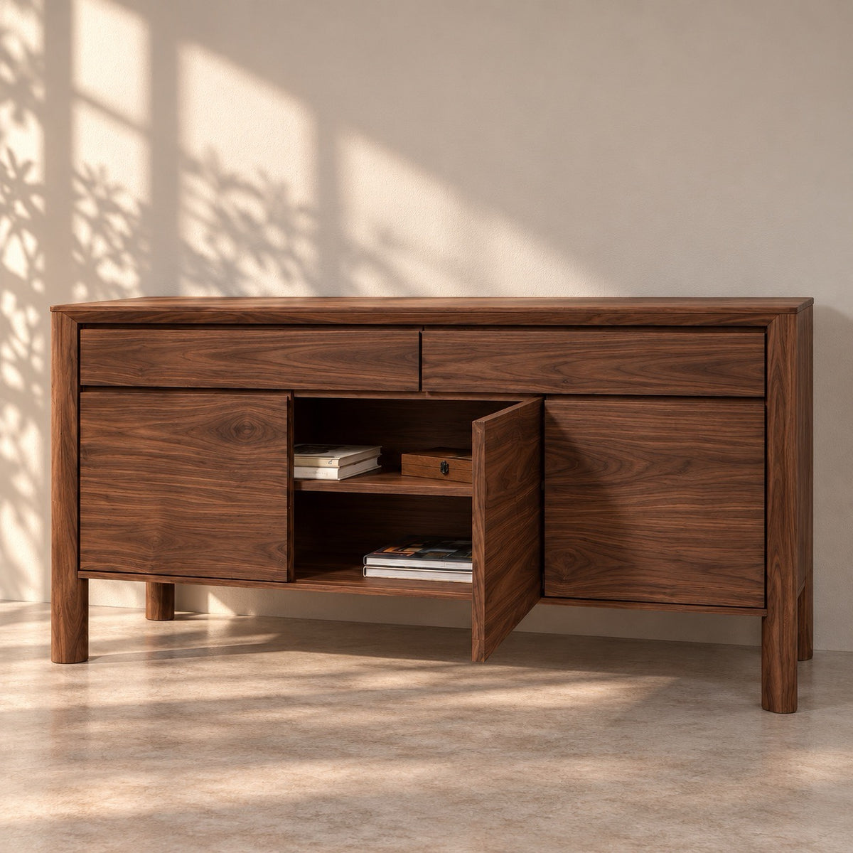 Aparador de madera maciza de Nogal Dita 90 | VESKOR