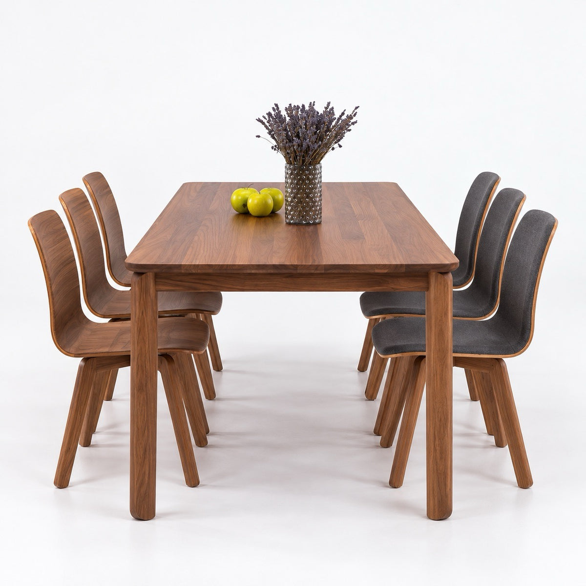 Mesa de comedor de madera maciza de nogal fija Golf | VESKOR