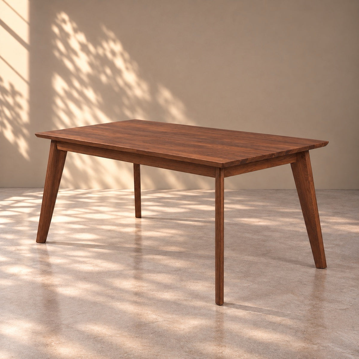 Mesa de comedor de madera maciza de nogal extensible Kambio 2 | VESKOR