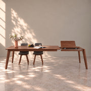 Mesa de comedor de madera maciza de nogal extensible Kambio 1 | VESKOR