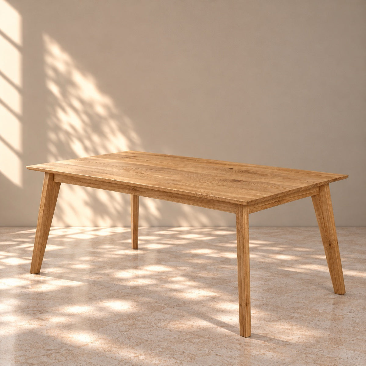 Mesa de comedor de madera maciza de roble fija Kambio | VESKOR