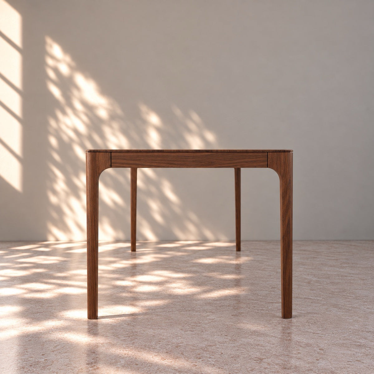 Mesa de comedor de madera maciza de nogal extensible Creativ | VESKOR