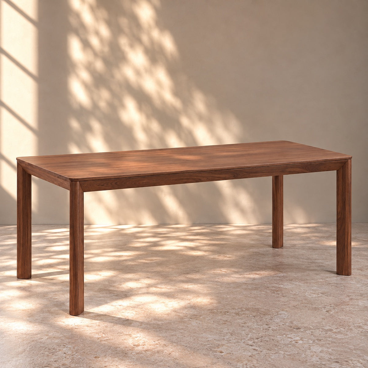 Mesa de comedor de madera maciza de Nogal fija Dita | VESKOR