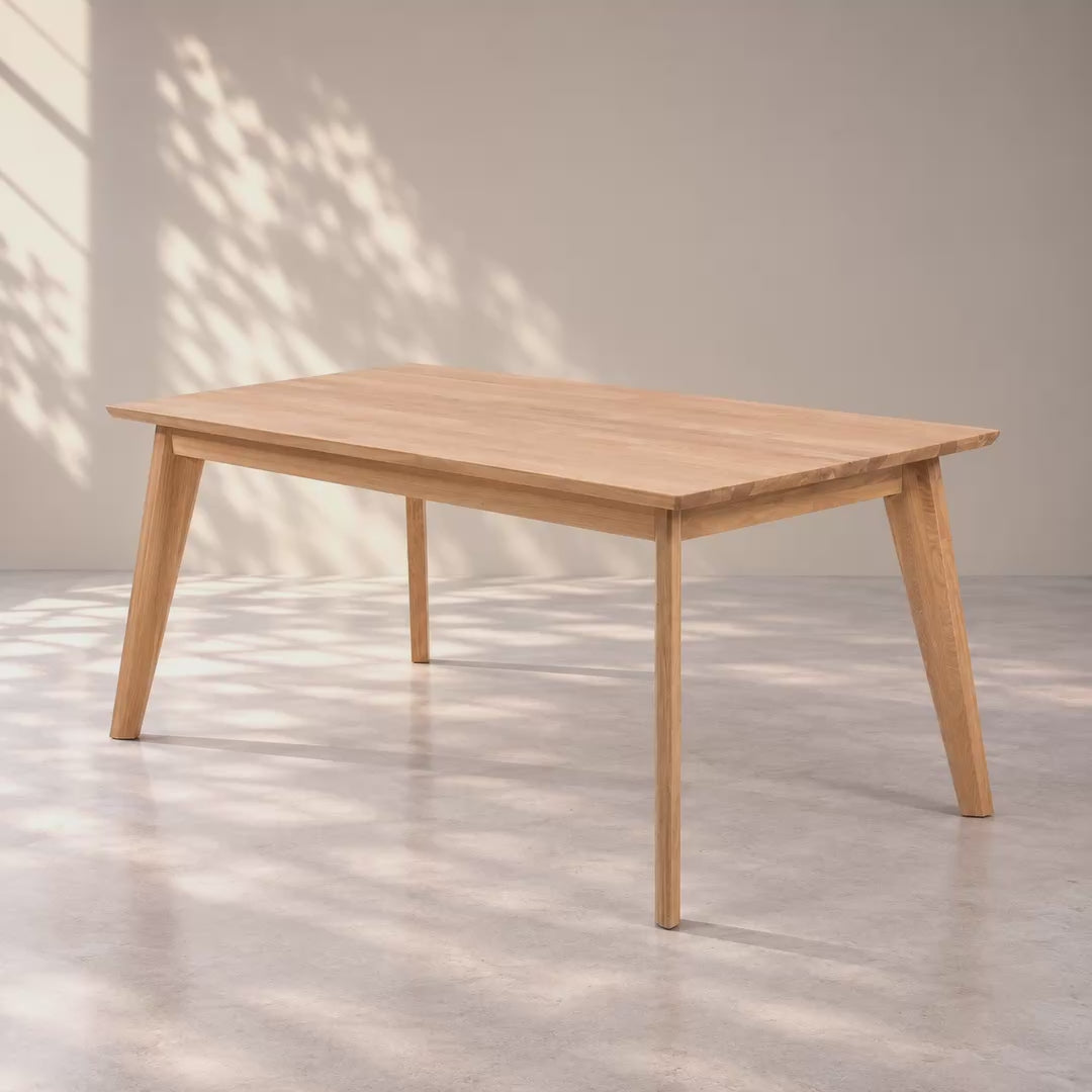 Cargar vídeo: Mesa de comedor de madera maciza de roble extensible Kambio 1 | VESKOR